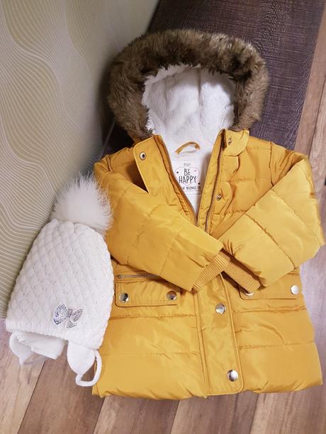 Zimna bunda 12-18mes +čiapka a šál, f&f,86