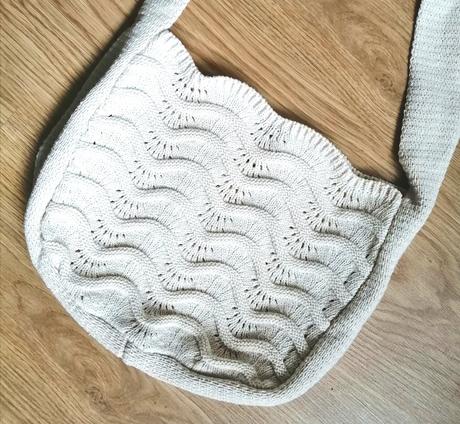 Štrikovaná kabelka, svetlá béžová, nová, 