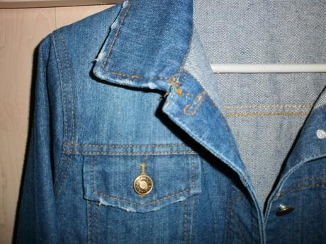 Riflová bunda s dotrhaným vzhľadom-m/l, m