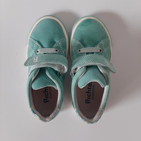 Nové tyrkysové kožené poltopánky richter 25, richter,25