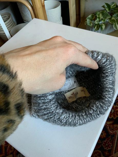 Hollister čiapka pletena siva, hollister