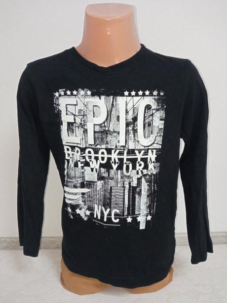Chlapčenské čierne tričko s potlačou (6-7r.), primark,122