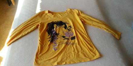 Tmavozlte tricko pre tehotné s postou, m