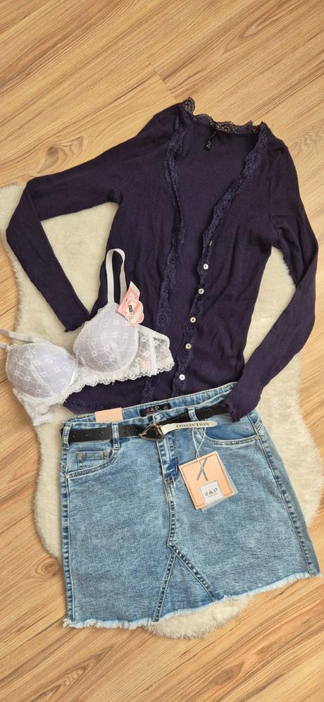 Set sukňa, podprsenka a kardigan, 164 / xs