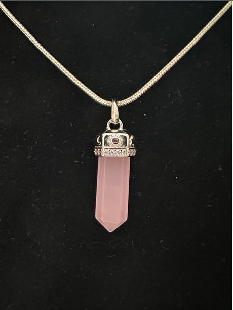 Strieborná sada šperkov hexagon pink ts, 