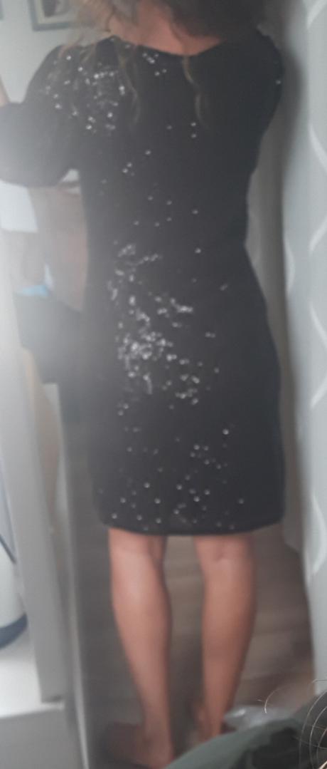 Čierne flitrovane šaty, f&f,38