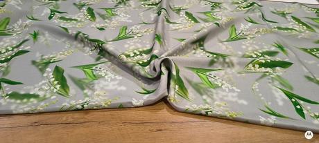 Bavlna režná -konvalinky- cena za 10 centimetrov, 