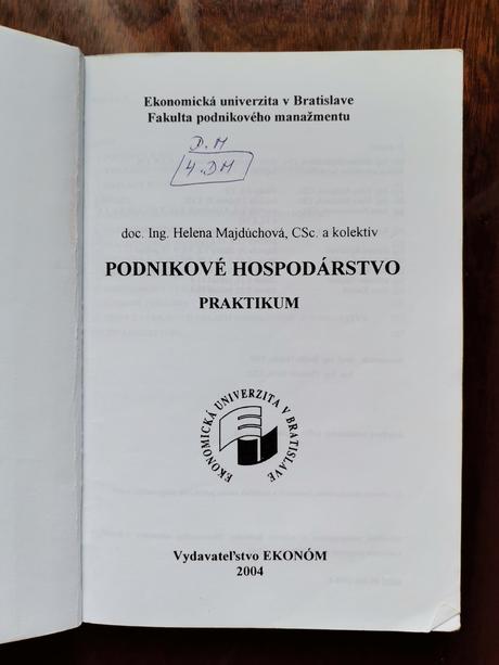 Podnikové hospodárstvo praktikum eú ba, 