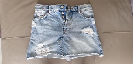 Riflová sukňa, pull&bear,s