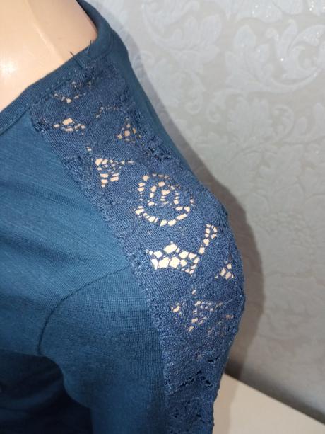 Dievčenské tmavomodré tričko s čipkou (8-10r.), pepperts,134