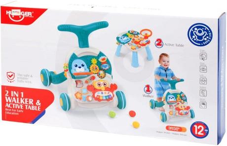 Detské interaktívne chodítko a stolček walker 2v1,