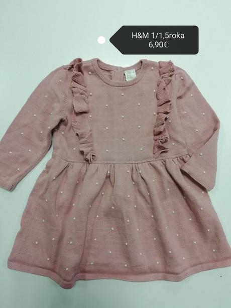 Svetríkové pletené šaty s volánikmi, h&m,86