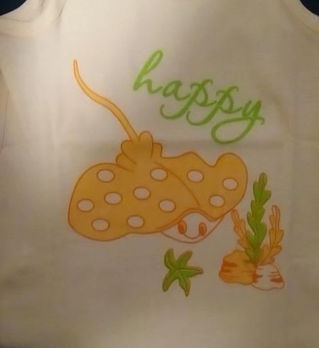 Dievč. marhuľové tielko s motívom happy, v&k, 98, 98