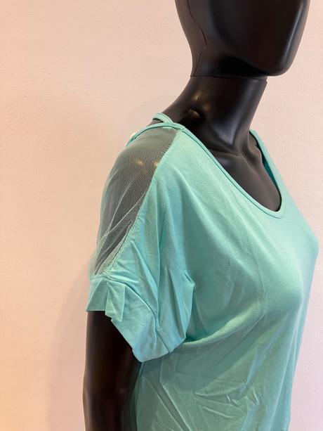 Dámske tričko s výstrihom na chrbte mentolové, l / m / s / xl