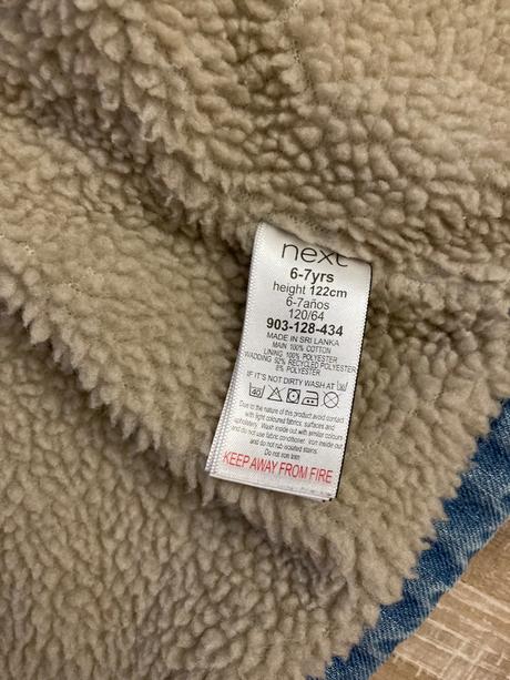 Next krásna oteplená riflová bundička s kožuškom, next,122