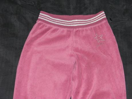 Ružovofialové velúrové tepláky zn. miss e vie, 116