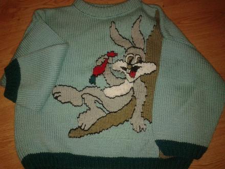 Pletený pulóvrik so zajačikom z rozprávky, 116