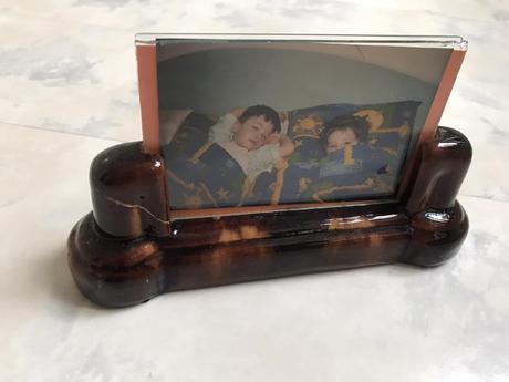 Starý keramický rám na fotky,