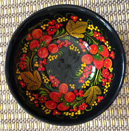 Khokhloma ručne maľovaná miska,