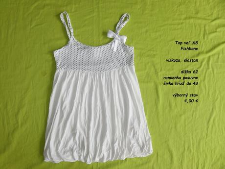 Biele tielko (xs), fishbone,xs
