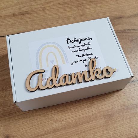 Detská nočná lampa s vlastným menom dúha iv.,