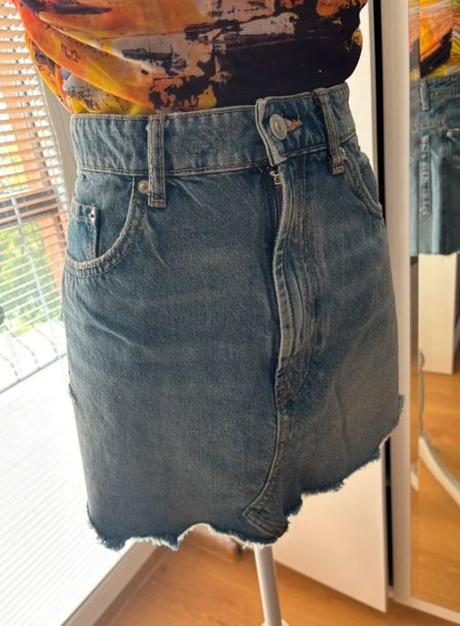 Svetlomodrá riflova minisukna zara - veľkosť xl, zara,xl