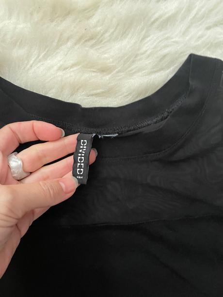 Čierne šaty s priehľadnými rukávmi, h&m