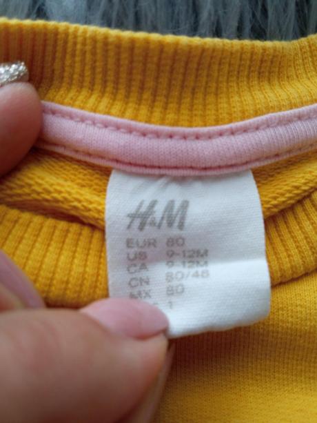 Dievčenská mikina so srdiečkami h&m (80), h&m,80