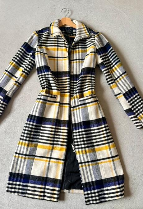 Elegantný károvaný kabát, esmara,xs