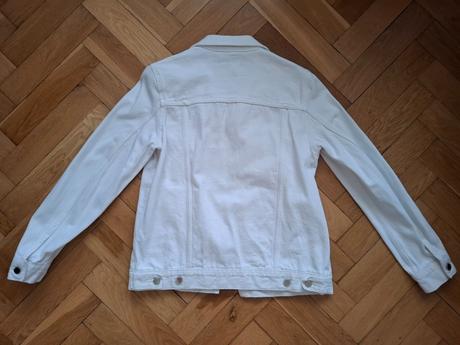 Bunda riflová biela, denim,36