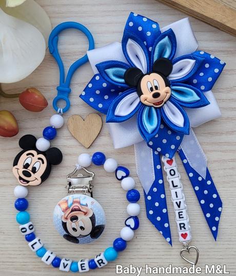 Šnúrka na cumlik a mašla na kočík disney,