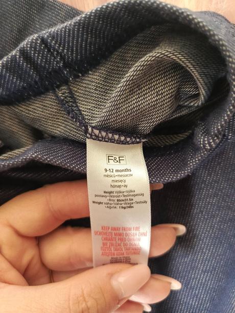 2 ks tenké riflové leginky + 1 ks gratis, h&m,80