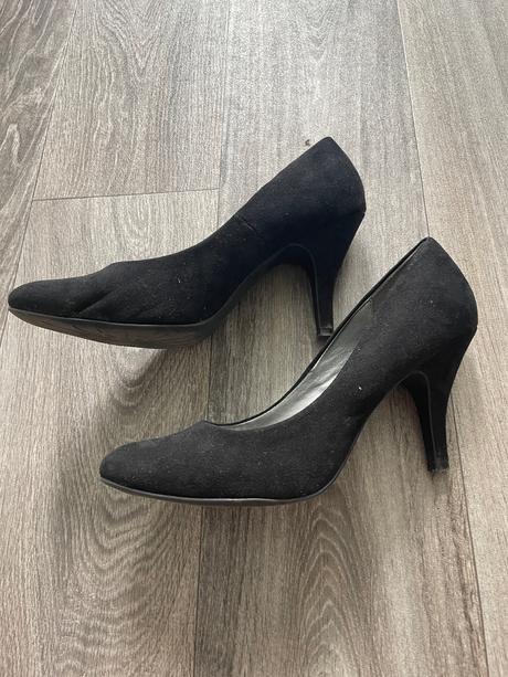 Semišové elegantné čierne lodičky, graceland,40