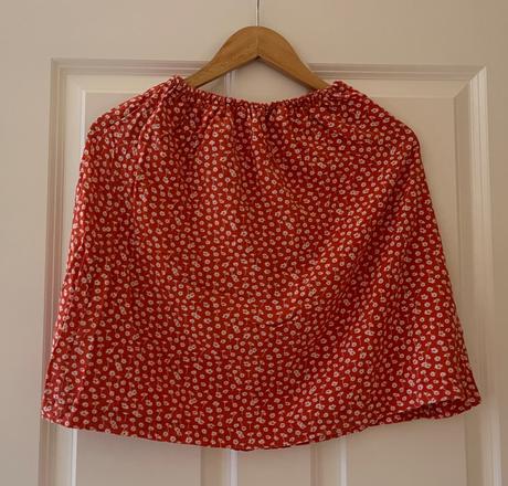 Červeno - biela kvetovaná sukňa, c&a, xs/s, c&a,xs