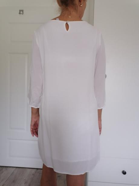 Biele letné minišaty šaty, s