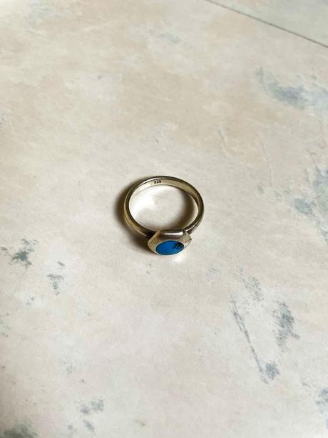 Strieborný prsteň s tyrkenitom,