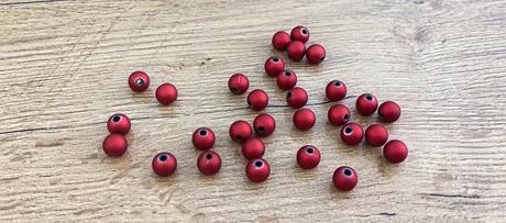 Metalické korálky  - vínovo červené 10,8,6 mm, 