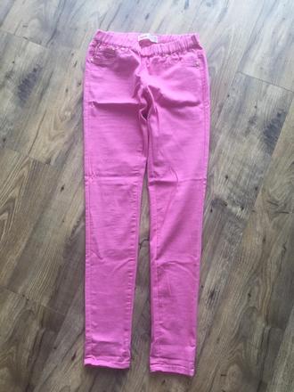 Ružové rifle na gumku, denim,34