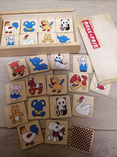 Drevené pexeso zvieratá mix v drevenej krabičke, 