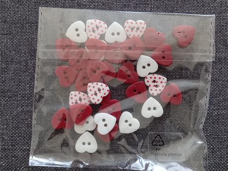 Gombíky srdiečka sada, 