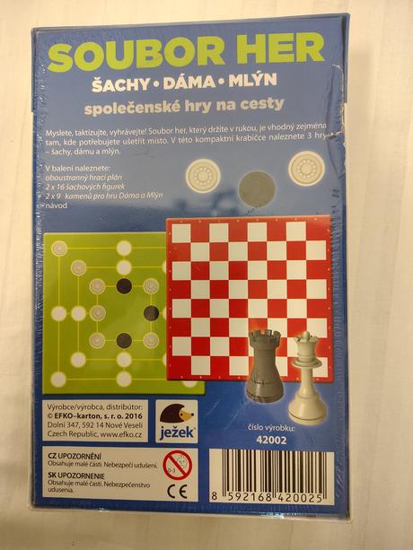 Súbor hier šachy-dáma-mlyn (efko), nové vo fólii, 