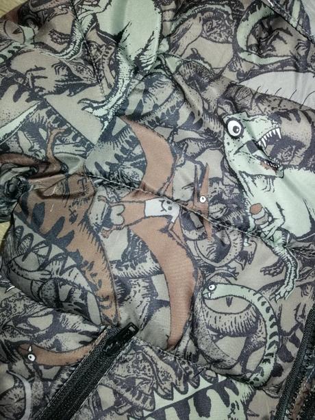 Zimná bunda dinosaurus, h&m,104