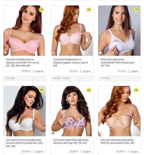 Podprsenky na kojenie rozne modely, 65 - 100,b