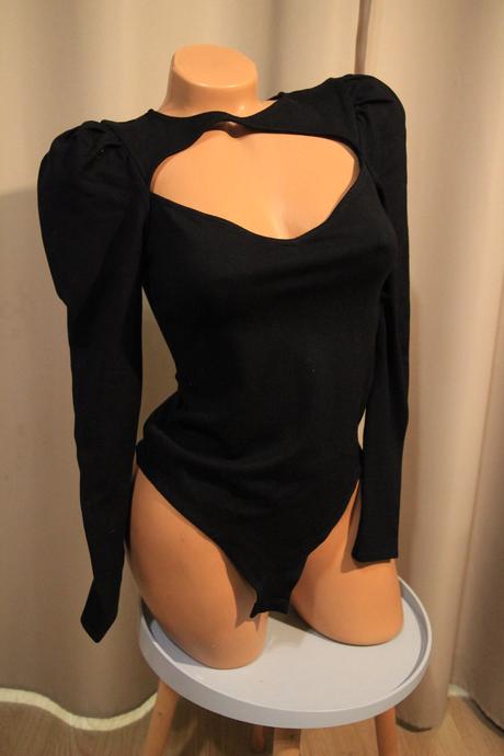 Čierny viskózový body top, h&m, h&m,s