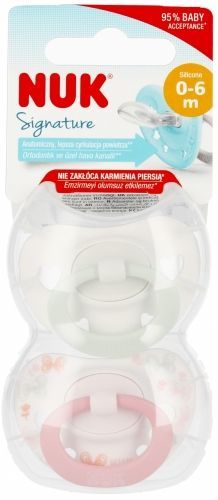 Nuk silikónový cumlík signature 0-6m, 2ks, nuk