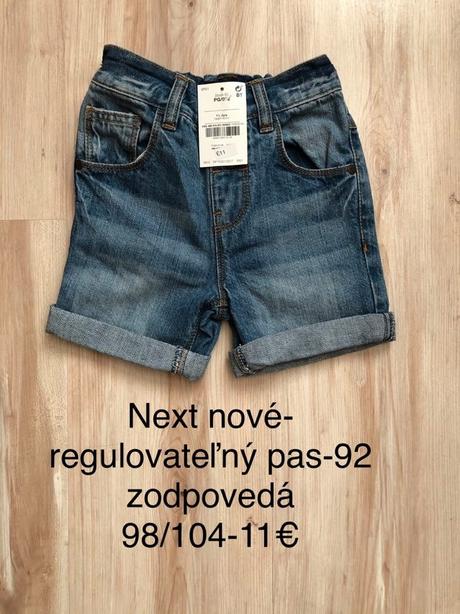 Krátke rifľové nohavice next č.92 (98) - nové, next,98