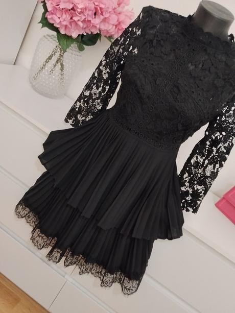Zara - exkluzívne čierne čipkované šaty, zara,s