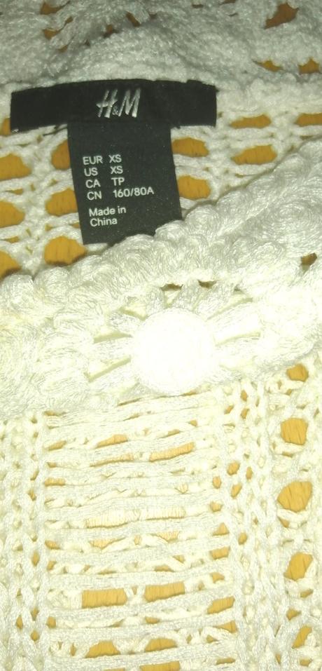 Krasny hackovany nenoseny top, h&m,xs