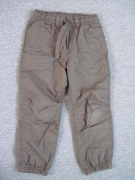 Tmavohnedé tenké nohavice, h&m,110