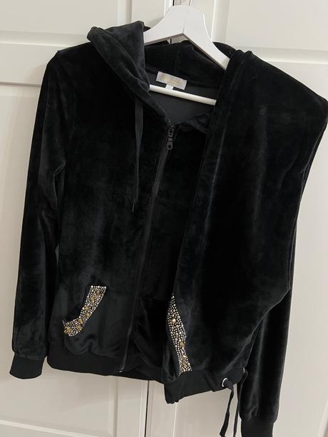 Velurova súprava nohavice + mikina, s